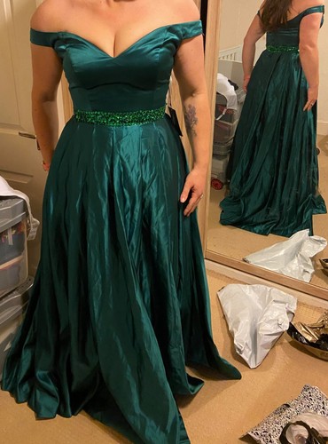 Size green satin beaded - size,