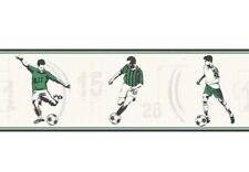 NEW Kids Wallpaper Border Boys Football Carousel Soccer Decorline DLB50091 Green