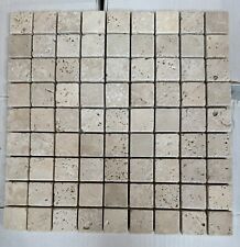 Tumbled Classic Light Travertine Mosaic Tiles 31 x 31 x10 mm