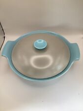 Poole Twintone Sky Blue & Dove Grey - 29cm Lidded Serving Dish / Tureen