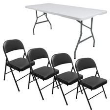 6ft folding table - 4x, chair