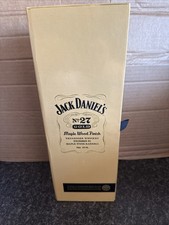 Jack Daniels No 27 Gold Double Barreled Tennessee Whiskey Empty Bottle And Box