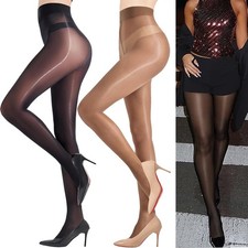 Women Super Sexy Shiny Sheer Tights Oil Silk Stockings High Waist Pantyhose 80D