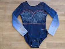 Quatro Gymnastics competition leotard, Size 32" (AXS), Navy, long sleeve