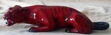 Rare Royal Doulton Flambé  Crouching Tiger. C. Noke 