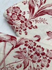 Antique Early 1900s French X2 Cotton Screen Printed Fabrics