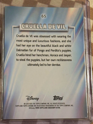 Topps chrome refractor cruella - chrome,