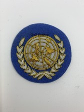 United Nations Hand Embroidered Bullion & Wire Cap Badge UN Beret cap Badge