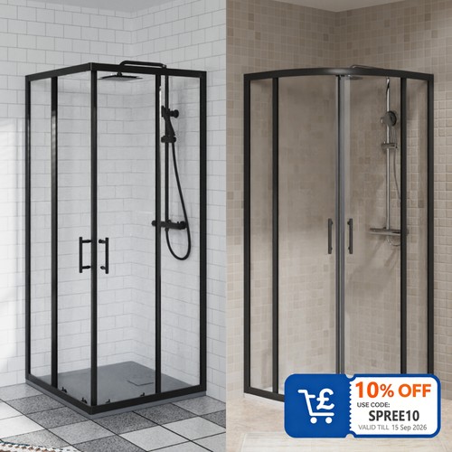 Black quadrant shower - black,