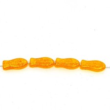 10pcs Sunshine Yellow & Gold Lustre Czech Glass Fish Beads 14x7mm - GB153