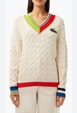 Lacoste jumper cable knit jumper cream  size 40 uk12 great condition mp