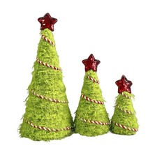3x Lime Green Furry Christmas