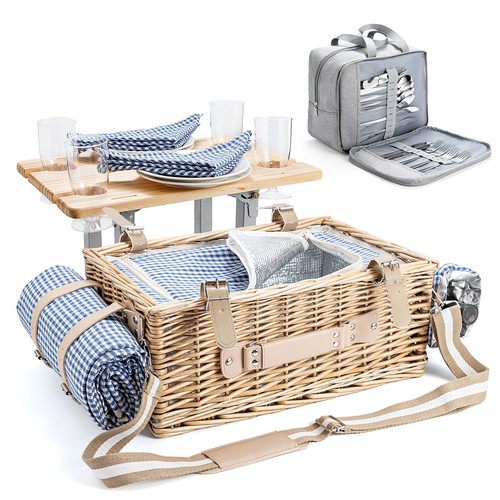 Wicker picnic basket - picnic, set