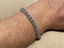 25.88 Carat Lab Created Diamond Tennis Bracelet Platinum Plated 925 8” Inch