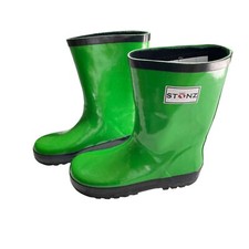 Stonz Green Rubber Rain Boots Size 1 Youth *Run Big* Waterproof