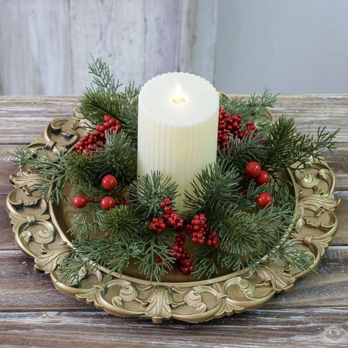 1pcs christmas candle wreath - 1pcs,