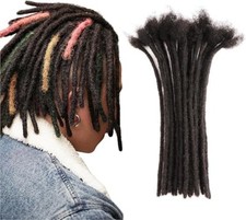Human Hair Dreadlocks Extensions Natural Black Dreads Wigs 8inch 0.6cm 60 Locs