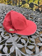 Red Lacoste Live Sport Cap Size Medium Woven Cotton Men’s