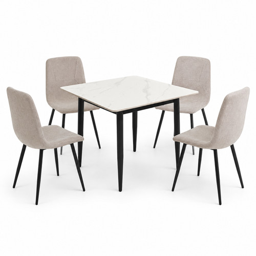 Cream marble dining table - cream,
