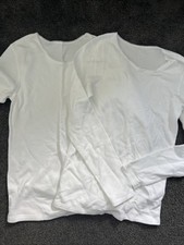 M&S 2 X Girls Thermal Rib Long Sleeve Vest Tops Age 11-12 Years NWOT