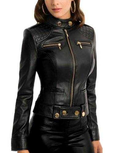 Women genuine lambskin - lambskin, black