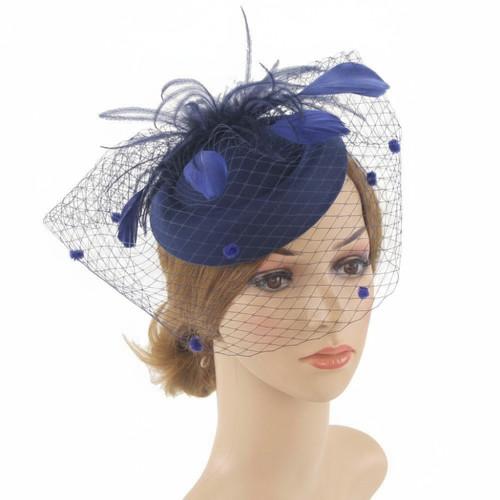 Fishnet veil felt fascinator - fishnet,