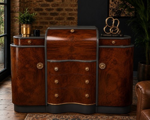 Art deco burr - deco, walnut