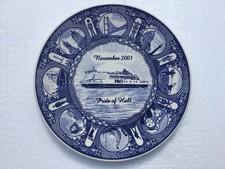 P&O  Pride Of Hull North Sea Ferries Blue Delft Collectable Plate November 2001