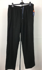 Tommy Bahama Black Linen Trousers Mens Size US L/G (W: 32" Elasticated I/Leg 35"