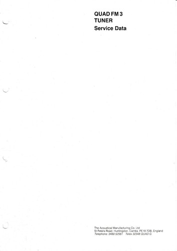 Service manual for quad 3 - manual, fm