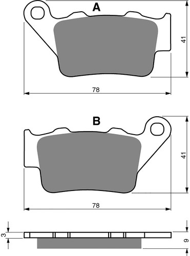 Brake disc pads - brake, rear