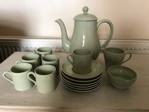Spode flemish green coffee - flemish, set