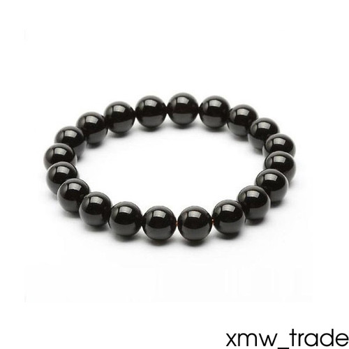 Black magnetic round bead - black,