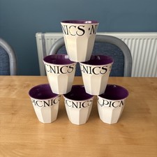 Emma Bridgewater Black Toast & Marmalade 6x Melamine Cups / Beakers