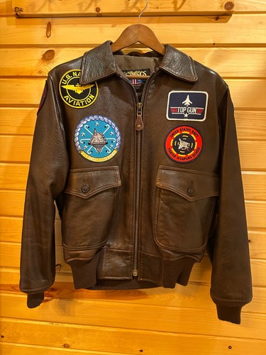 Military style leather bomber - leather,