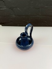 Candle Stick Holder Bolingey Perranporth Blue Drip Glaze Studio Pottery Cornwall