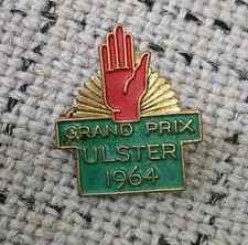 1964 Vintage UGP Ulster Grand Prix Motorcycle Enamel Pin Badge BM & BCo