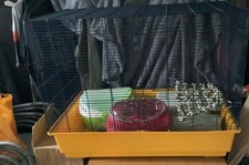 Rat Cage With Accessories and Pet Carrier.