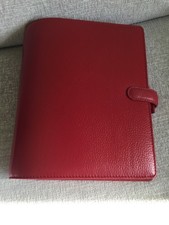 FILOFAX Finsbury a5 real leather red full of inserts,immaculate con