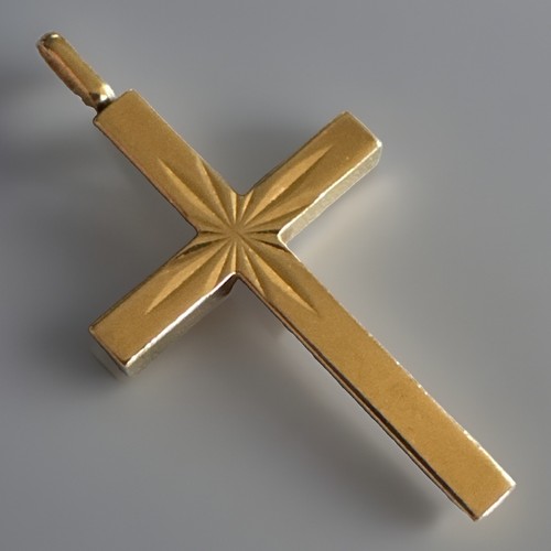 9ct yellow gold - gold, cross