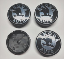 4Pcs Skodas Auto Black Wheel center caps 56mm Scala Rapid Fabia Octavia Roomster