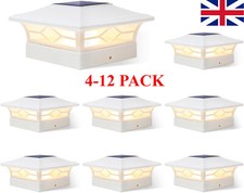 Solar Post Cap Lights Outdoor Waterproof Powered Deck Fence Lights for 4x4 Wood