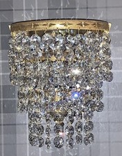 Vintage Crysal Chandelier Wall Light Mid Century Three Tier Old Prop Decor Retro