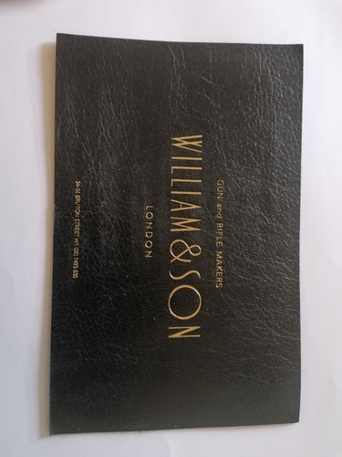 Leather gunmaker trade label - gunmaker,