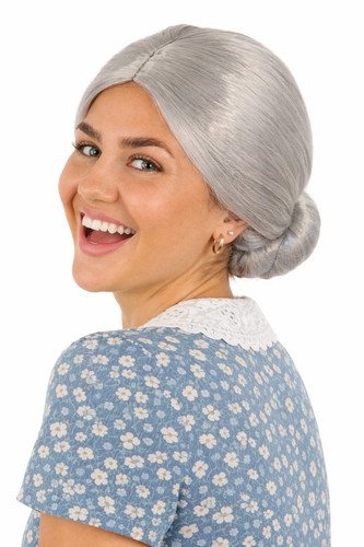 Old lady grey wig - grey,