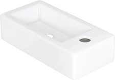 New ERIDANUS Small Rectangular White Ceramic BATHROOM SINK 14" x 7" - A02