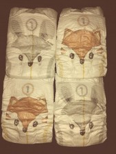 REBORN Dolls real Nappies Set Of 4 Cute Badger Fox Print