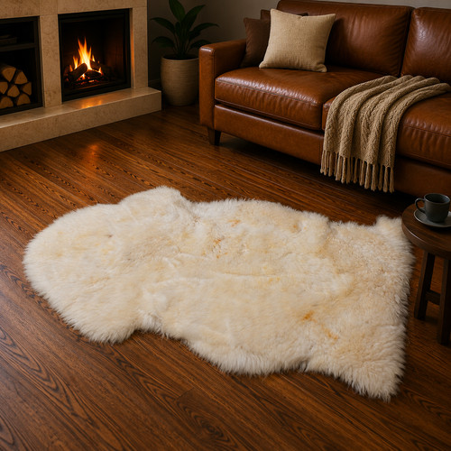 Genuine ivory sheepskin rug - genuine,