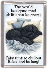 Briard Black Dog Fridge Magnet
