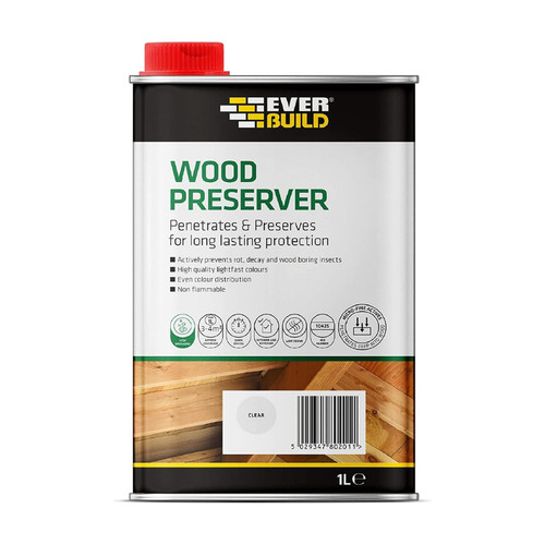 Everbuild clear wood preserver - wood,